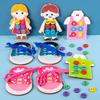 Handmade Toddler Educational Game: Lacing, Buttoning, and Shoelace Threading Board for Fine Motor Skills and Hand-Eye Coordination