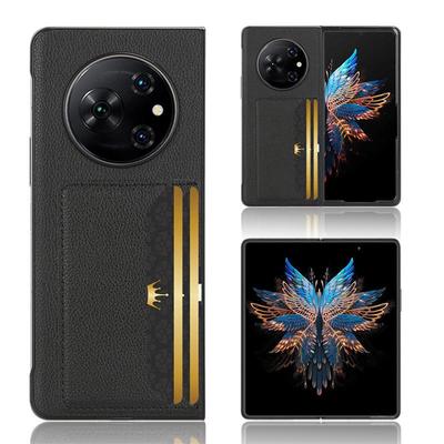 Etui na telefon pasujące do Tecno Phantom V Fold2 / Etui na telefon Tecno V Fold z nadrukiem liczi, etui ochronne na karty