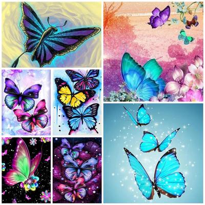 5D DIY Diamond Painting Kit Flowers and Butterflies Diamond Embroidery Rhinestones Decorations for Home