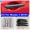 Chrome / Carbon Fiber Outside Car Door Pull Doorknob Handle Bowl Decor Cover Trim For Mazda 3  -  Exterior Accessories