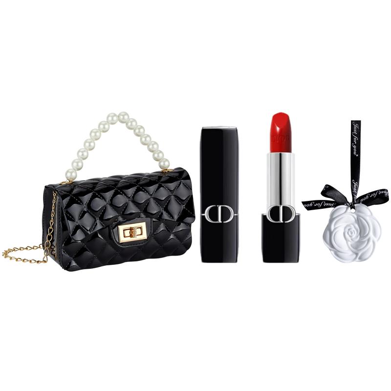 

DIOR Perfume 999 Moisturizing. Satin Formal 3.5g + White Camellia Aromatherapy Tablets + Pearl Handbag синий