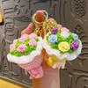 Hot Woolen Hand-Held Flower Sunflower Keychain Pendant Simulation Rose Handmade Crochet Ins Style Bag Hanging Accessory In Stock