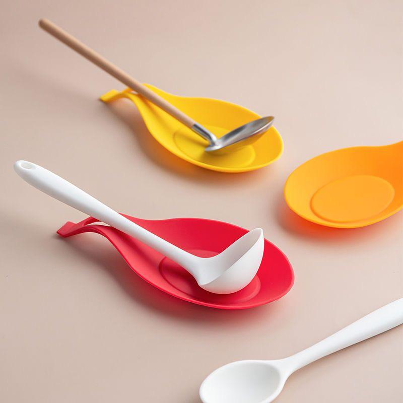 Silikon Küchenutensilien Ablage, Küchenspatel, Suppenlöffel, Silikon Löffelablage, Haushalt Dick Isolierte Silikon Löffelunterlage