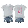 Women's Breast Ribbon Printed Casual Short Sleeve