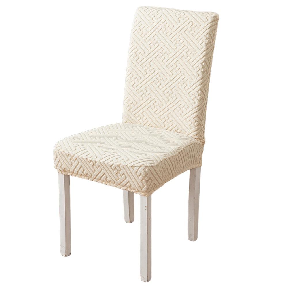 

Anti-slip Dining Chair Cover Jacquard Backrest Protector Integrated Seat Cover for Home Decoration бежевий