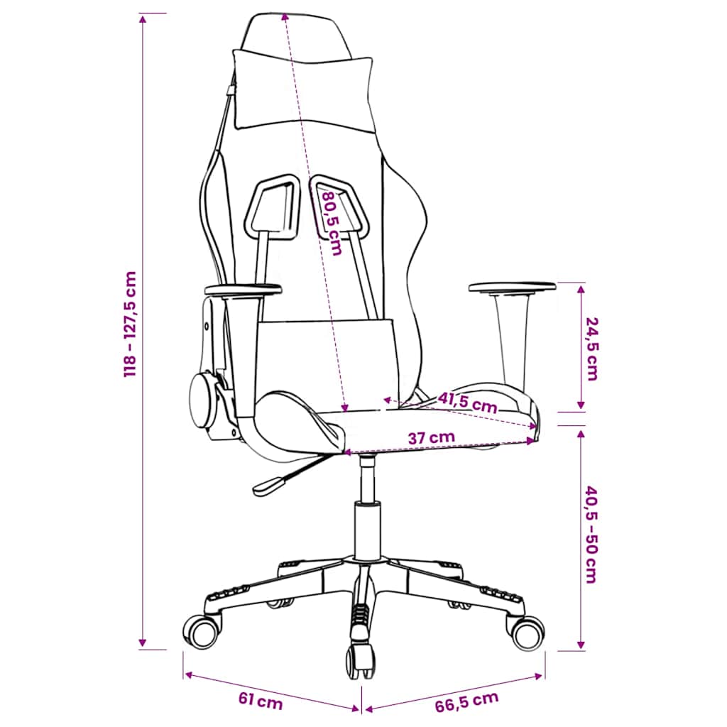 Gaming Chair with Massage Function Black and Burgundy Artificial Leather