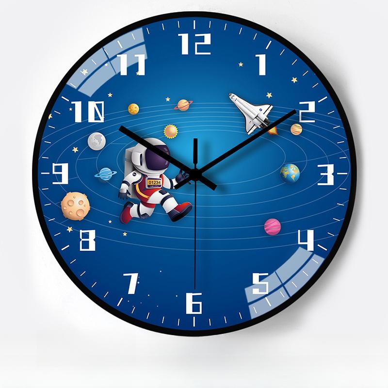 10-Inch 25Cm Creative Space Automatic Timing Radio Clock Home Living Room Bedroom Mute Clock Wall Clock