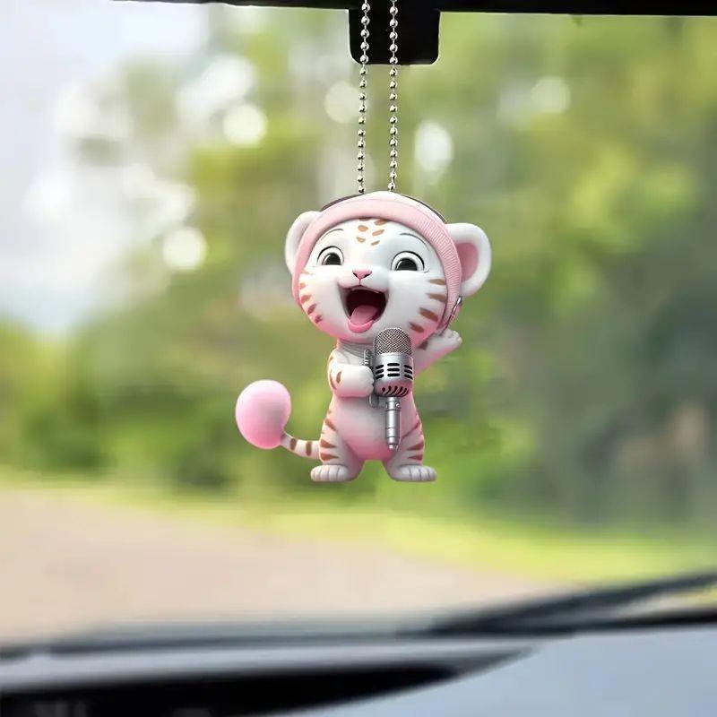 

Creative 2024 Cartoon Tiger Acrylic Keychain Pendant Cute Auto Decor Gift And