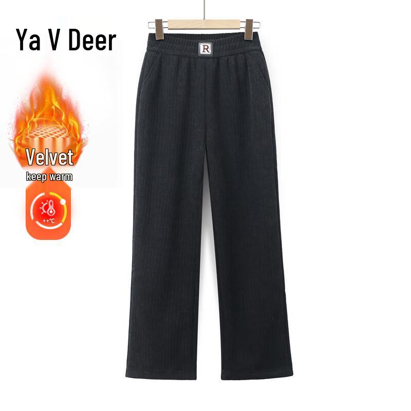 Yalu Women s Elastic Waist Straight Leg Casual Pants 3XL