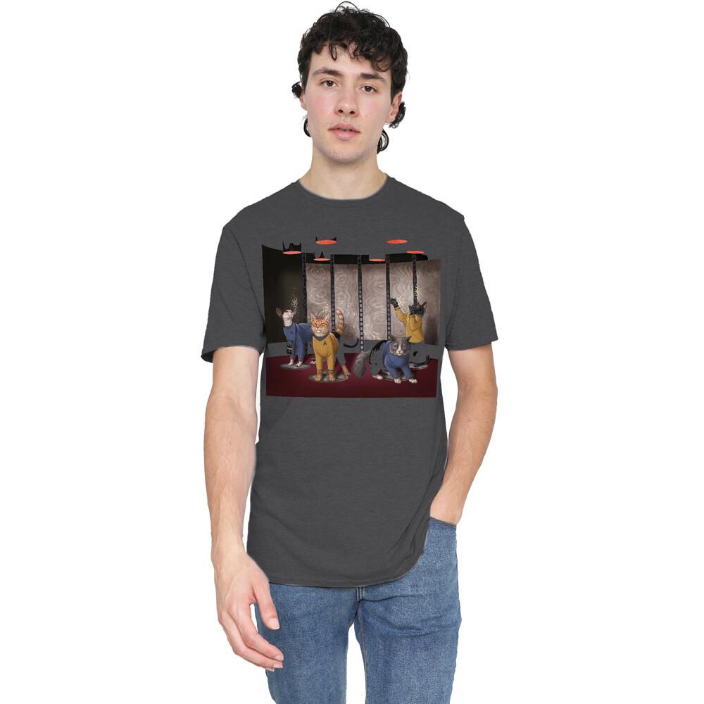 Star Trek Beam Meow Up T-Shirt S-3XL Charcoal XXXXL