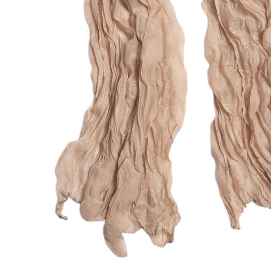Women Scarf Solid Color Long Wide Crumple Thin Decorative Soft Perspective Wrinkled Scarf Clothes Accessory