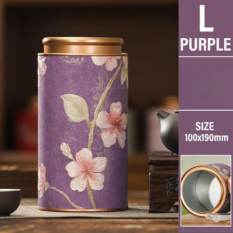 Flower Pattern Empty Tea Tin Can Household Green Black Tea Sealed Jar Spice Jars Small Packaging Gift Box Tinplate Storage Can