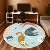 1pc Cat Pattern Round Chair Mat Area Rug - Non-Slip, Floor Mat for Office, Bedroom, and Indoor Decor C1118126