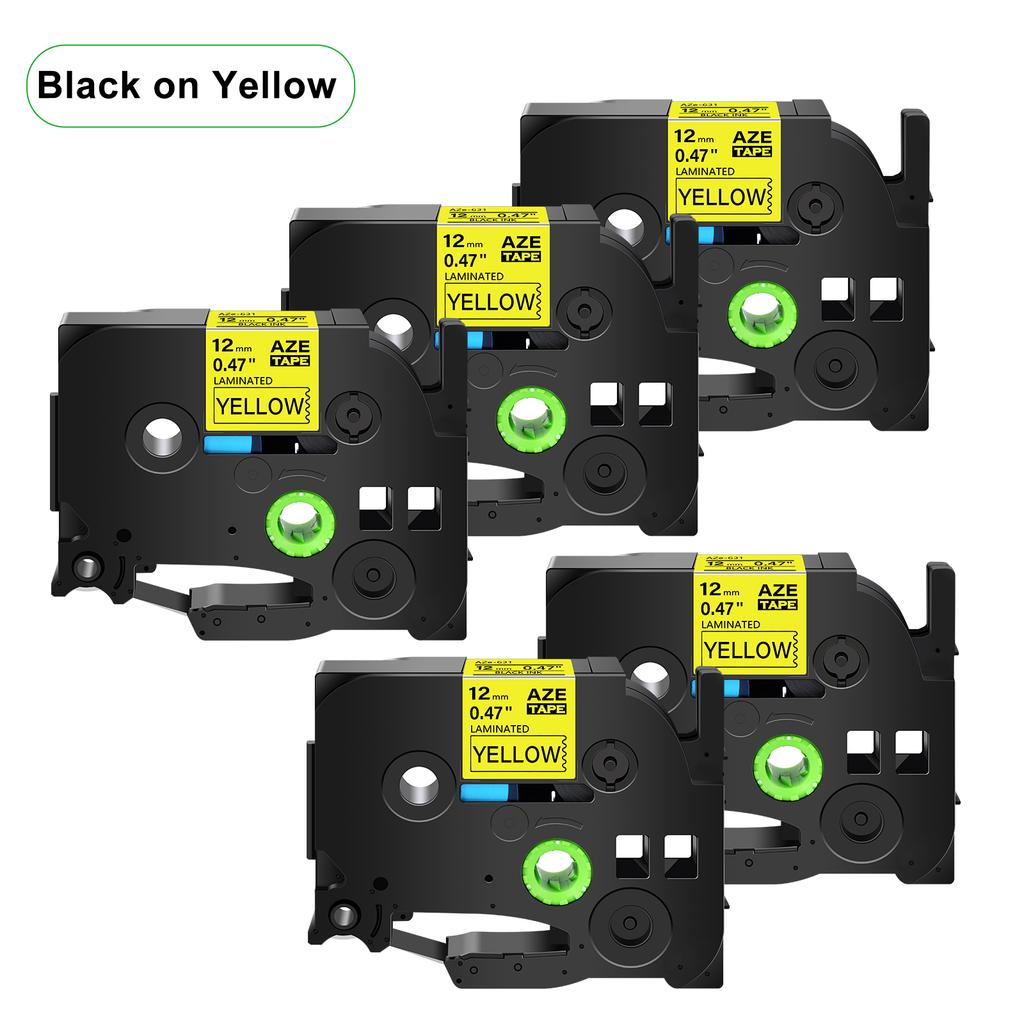 5PCS 231 241 Compatible for Brother Tz TZe-231 Tz-241 Tze-131 631 831 335 Tapes Black On White 12mm Label Tape for P-Touch Maker