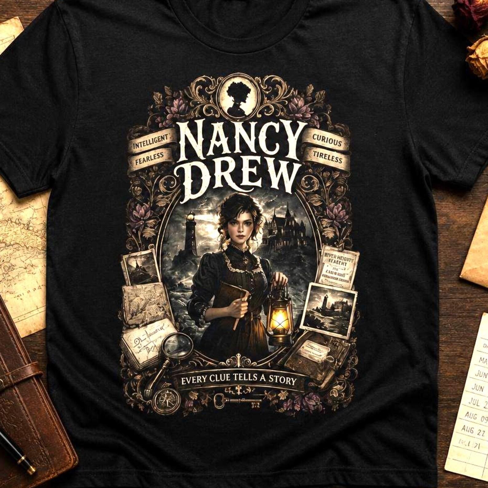 Girl Detective Shirt, Vintage Sleuth Tshirt, Cozy Mystery Graphic Tee, Bookish Dark Academia Top, Female Investigator, Retro Bookworm Gift 2XL