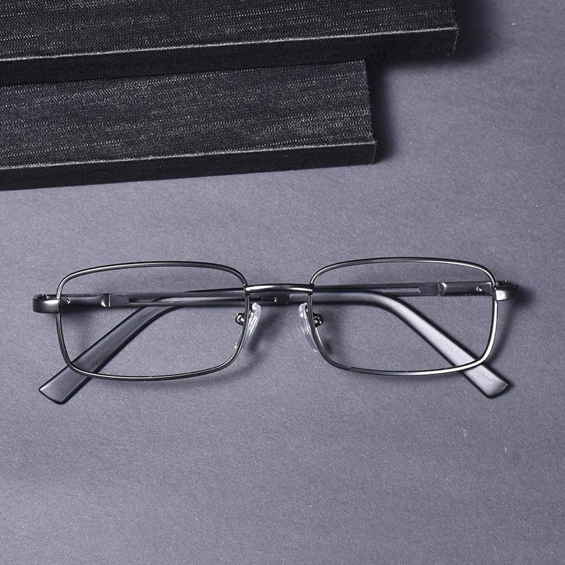Gray Frame Metal Anti-Blue Light Reading Glasses Men Full Frame Prescription Eyeglasses Male Reading Glasses +125+175
