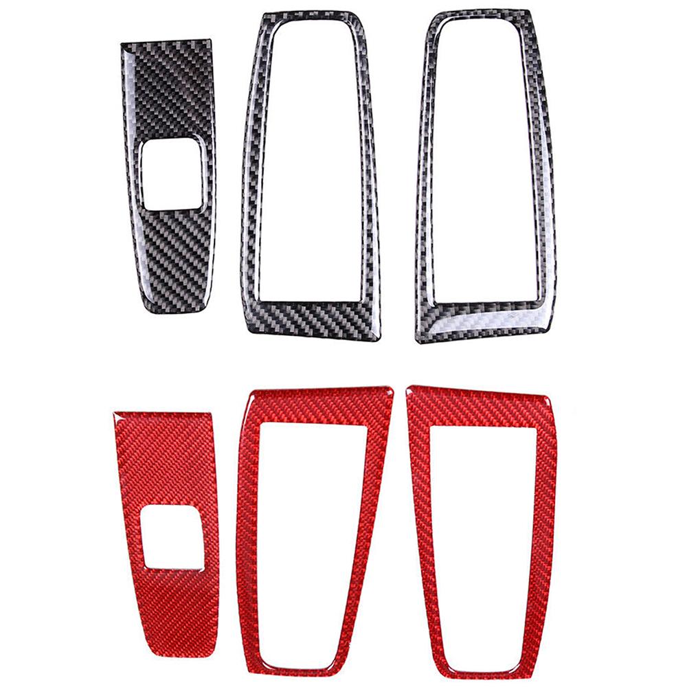 For Subaru BRZ 2026 Glass Lift Switch Decorative Sticker Carbon Fiber Red Black 3PCS
