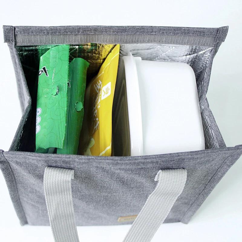 Travel Thermal Insulation Lunch Box Storage Bag Handbag Solid Color Multifunctional Kid School Lunch Bags Picnic Food Pouch