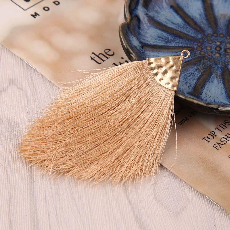 DIY Jewelry Accessories European and American Fashion Alloy Triangle Hat Tassel Tassel Earrings Pendant Bohemian Style Pendant