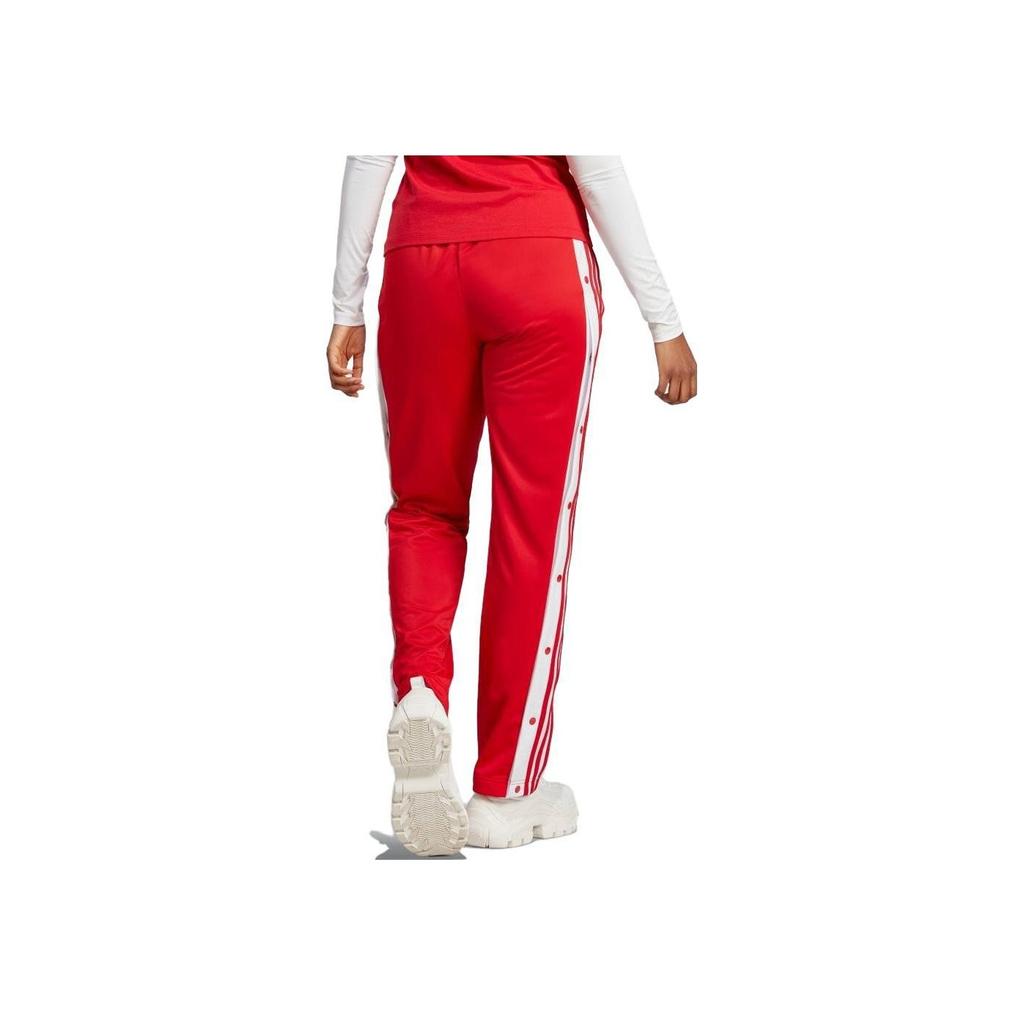 Adidas Originals Striped Drawstring Straight-Leg Casual Pants Women Bottoms Crimson IR9793