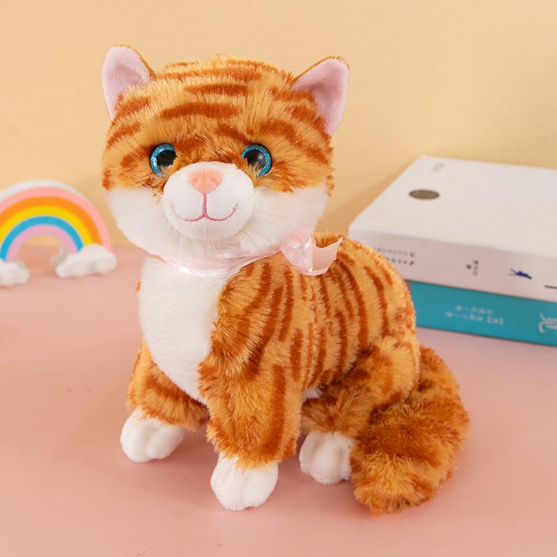 

Симуляция Будет Называться Плюшевая Игрушка Кот Верхний Хвост Уличная Кукла Домашние Милые Питомцы Украшения Полосатая Кукла-Кот 20cm【0.15kg】