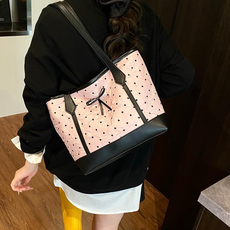 Ballet seersucker women's bag bow tote bag large capacity versatile fashion shoulder bag women's bag