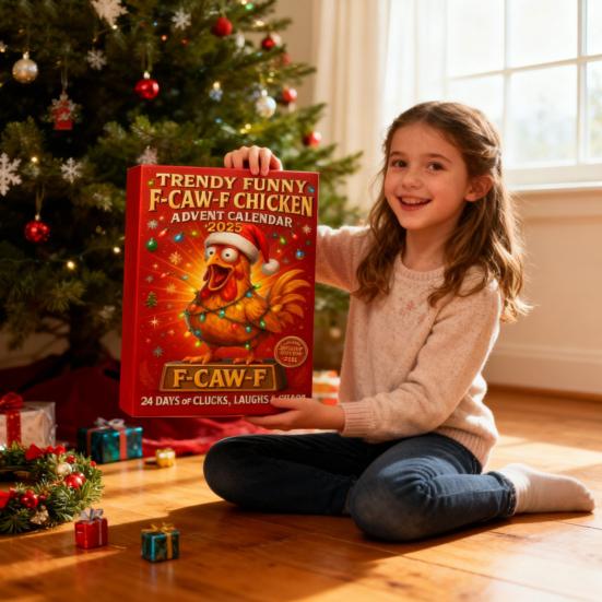 F-Caw-F Chicken Advent Calendars 2025 24 Days Chicken Ornaments Christmas Countdown Calendar Novelty Chick Animal Figures Set