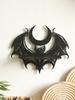 Schwarzes Halloween Holz Wandregal Gotisches Fledermaus Mond Hohlmuster Schwebendes Regal Kristallhalter Goth Wohnkultur Hexe Zimmer Dekor