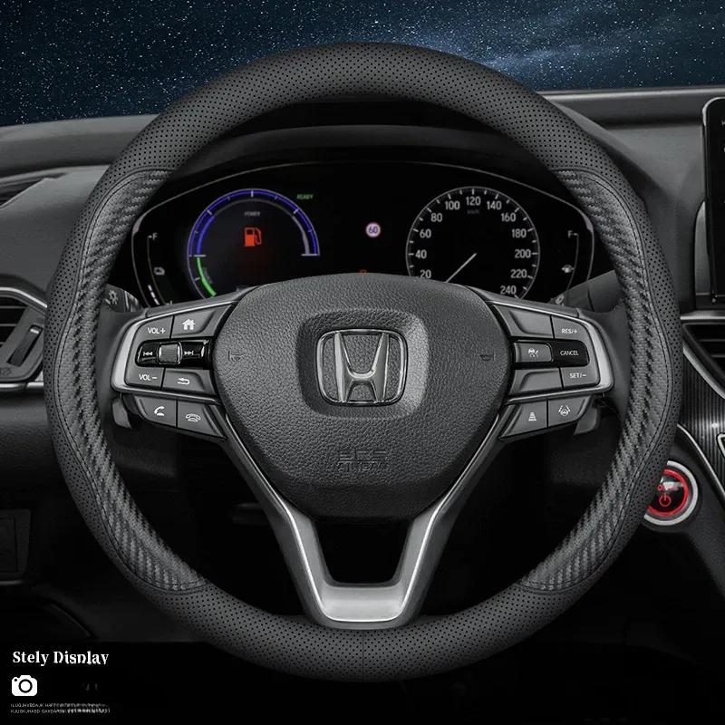 Leather Car Steering Wheel Cover for Honda CRV Ridgeline HRV Prologue URV Accord ZRV Odyssey WRV BRV Accord Pilot Fit Passport