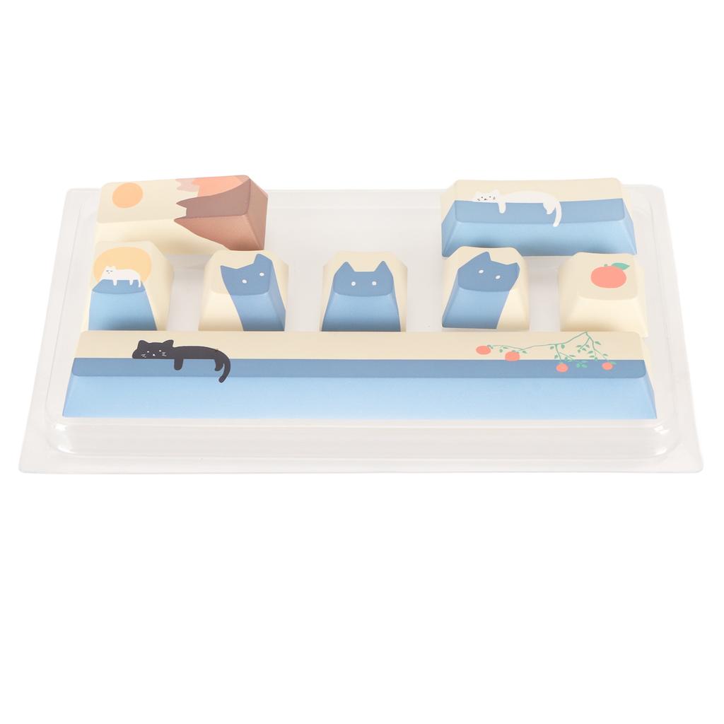 Taste pentru tastatură cu 8 taste, taste PBT cu sublimare vopsea, nu se decolorează, taste mecanice drăguțe DIY