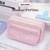 2025 Large Nine-Layer Transparent Pencil Case for Students, Flip-Top Dopamine Color Stationery Bag