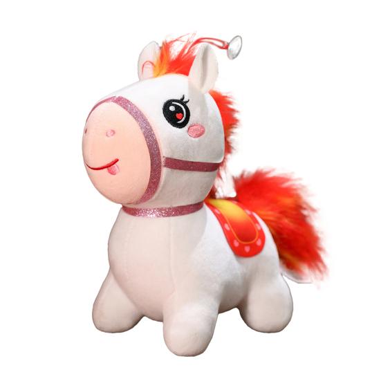 Horse Doll Year of The Horse Chinese Style Plushie Good Luck Pony PP Cotton Filling Zodiac Plush Figurine for Blessings