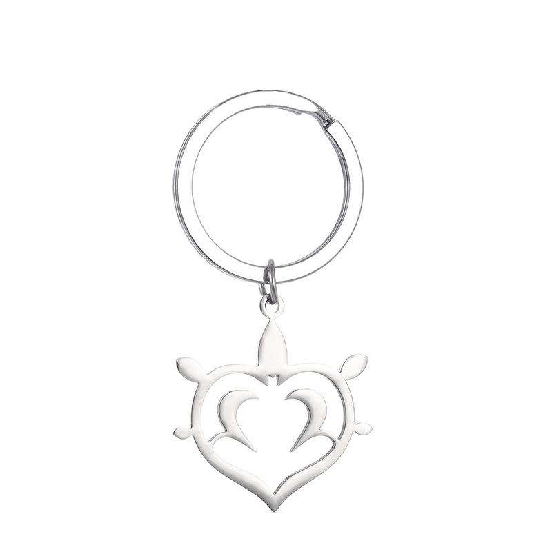 Stainless Steel Fire Rock Grass Ice Wind Water Thunder Keychain Schoolbag Backpack Accessories Genshin Impact Pendants Gifts