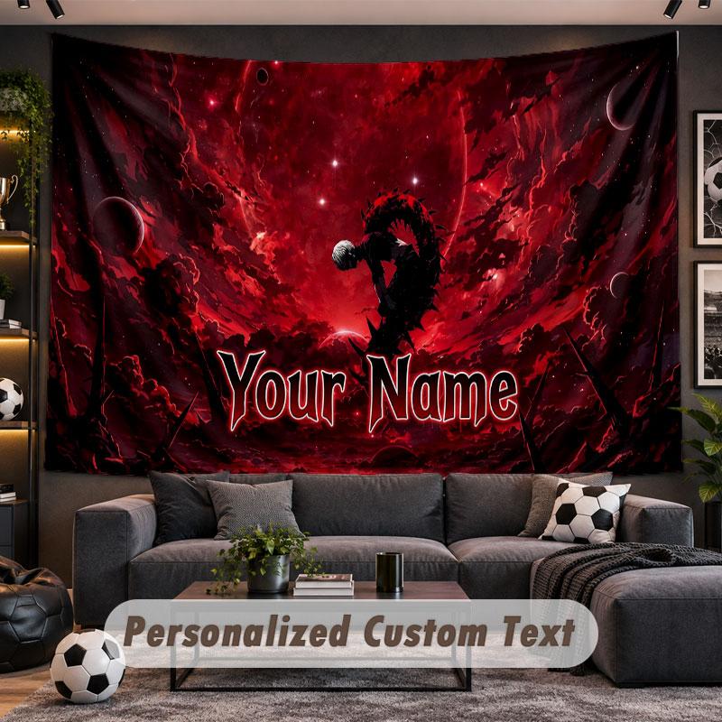 Wall Hanging Tapestry Custom NameTokyo Ghoul Pattern Personalized Printed Fabric Wall Decor
