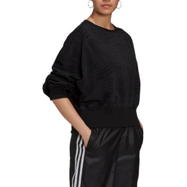 Adidas Originals Sweatshirts Women's Black Crew Neck Moderate Regular H20431