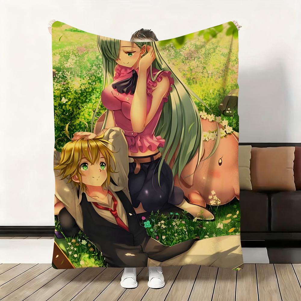 Anime S-Seven Deadly Sins Throw Flannel Fluffy Soft Blanket Warm Skin-Friendly Throw For Sofa Bed Office Nap Winter