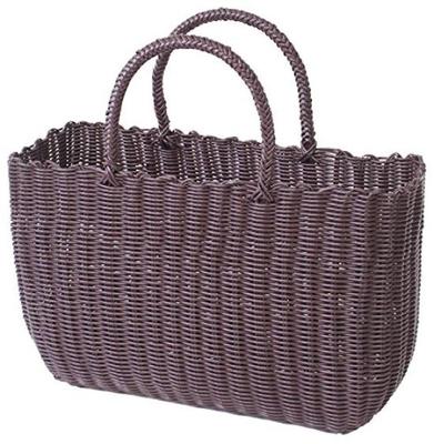 Murataya Vinyl PP. Jumbo Korbtasche, Braun, ca.. 44 x 16 x 32 cm (Ca.. 48 cm bis zum Griff), 9683