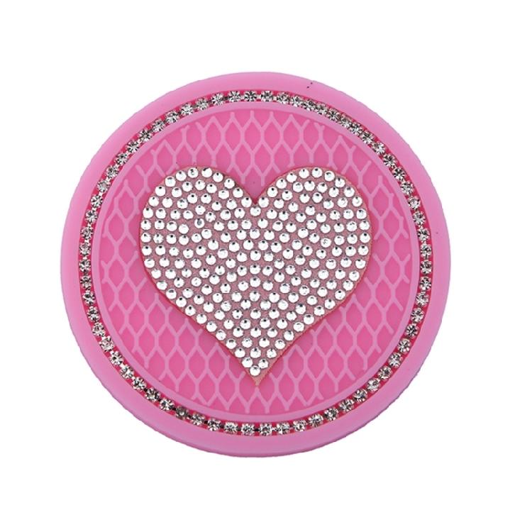 

Cup Holder Pad Mat Honeycomb Heart Diamond Embeded Bottle Holder Insert Coasters