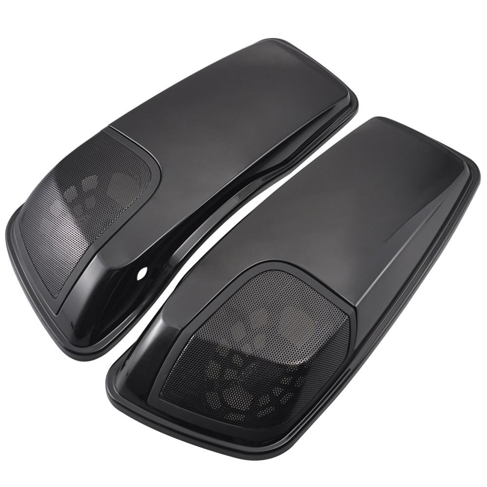 5" X 7" Motorcycle Saddlebag Lids & Speakers For Harley Touring Road King Electra Street Glide 2014-2020 ABS Plastic Accessories