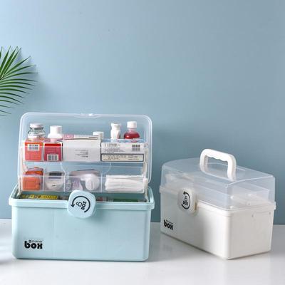 Large Capacity Transparent Multi-layer Medicine Storage Box for Family Use