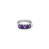 Handcrafted 925 Sterling Silver Ring with 5 Natural Amethyst Gemstones February Birthstone Jewelry for Women & Girls, Classic Anniversary Gift