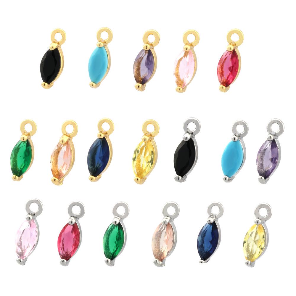 18K Gold-Plated Zircon Marquise Pendant DIY Jewelry Materials