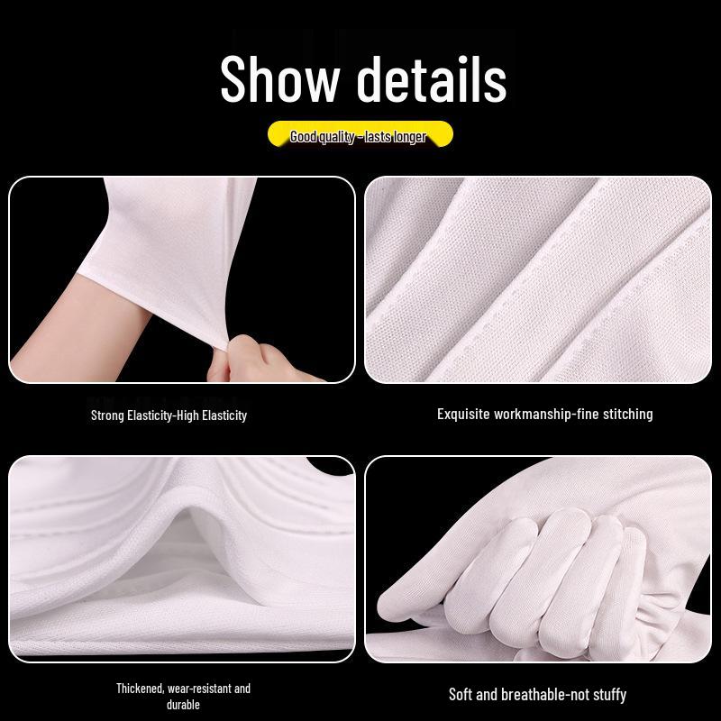 White Polyester Etiquette Gloves for Traffic Police and Reception Performance