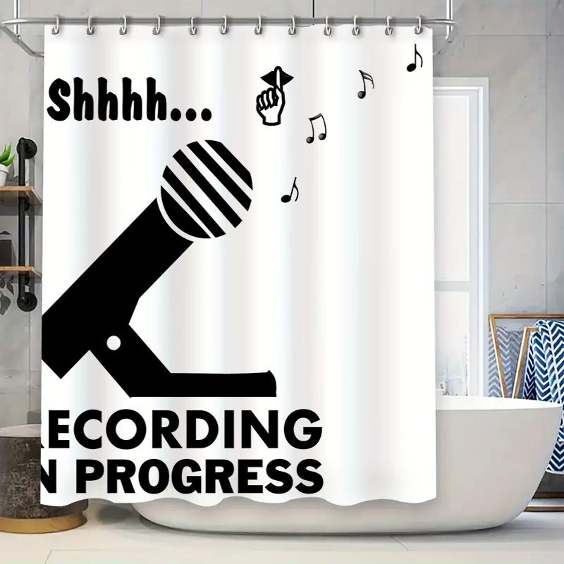 

Recording Studio Vibes: Fun And Quirky Shower Curtain For Music Lovers And Singers W60H190(CM)-1 Pcs