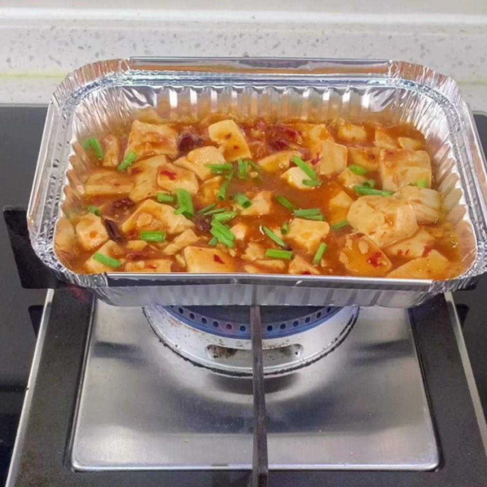 5Pcs 12 Inch Aluminum Foil Box Non-stick Baking Tray Portable Food Container  Oven BBQ Baking Tools