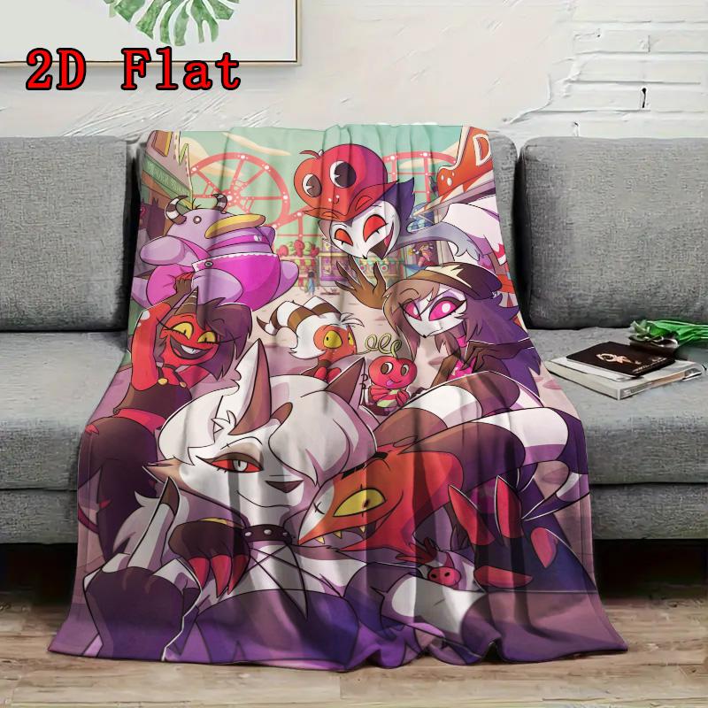 Hazbin Hotel Anime Style 2D Flat Pattern Flannel Blanket High Quality All Seasons Warmth and Comfort Perfect for Christmas Gifts.PMT0914141