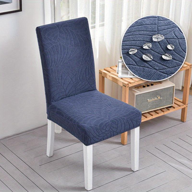 Jacquard Leaf Stripe Chair Cover For Dining Room Wedding Banquet Stretchy Water Repellent Chair Protector Chair Slipcover