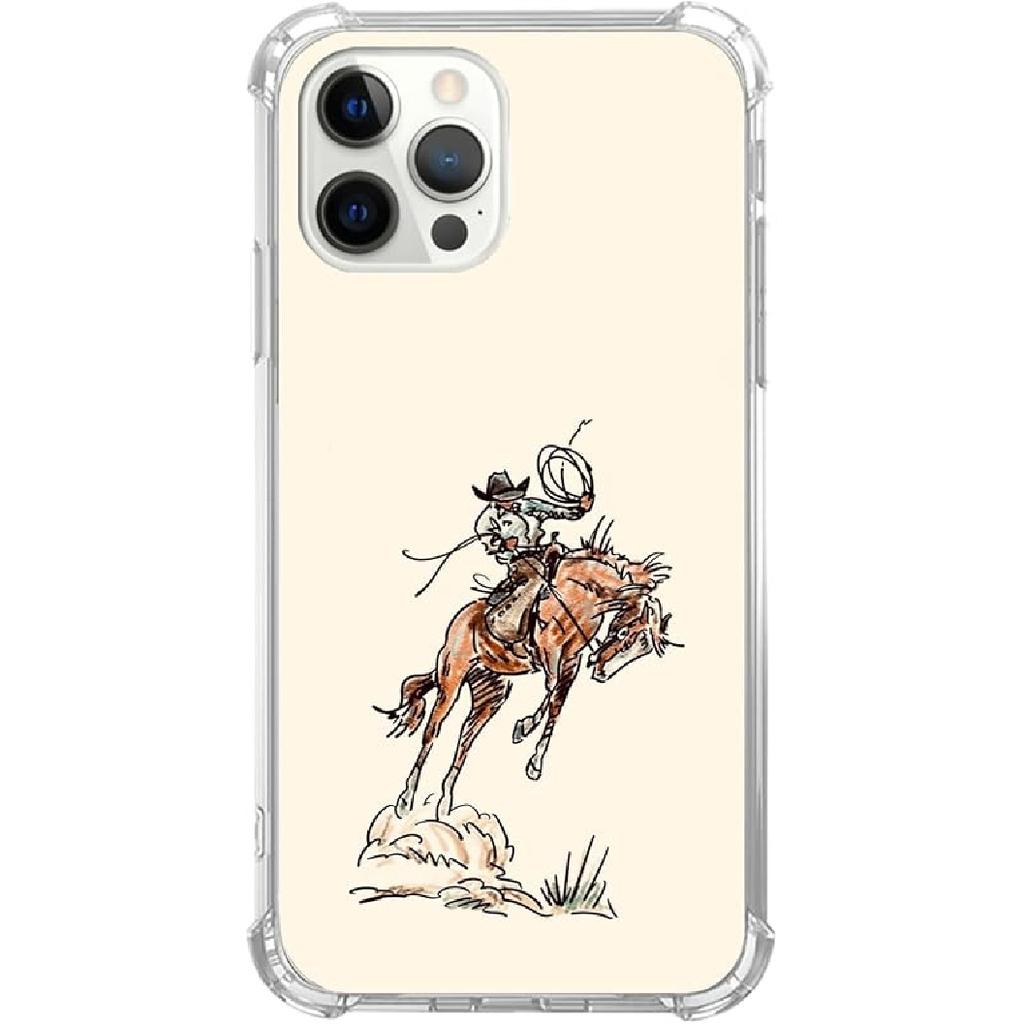 West Cowboy Phone Case Compatible with iPhone 15 Pro, Vintage Western Country Cowboy Phone Case for iPhone 15 Pro, Trendy Unique Design TPU Bumper