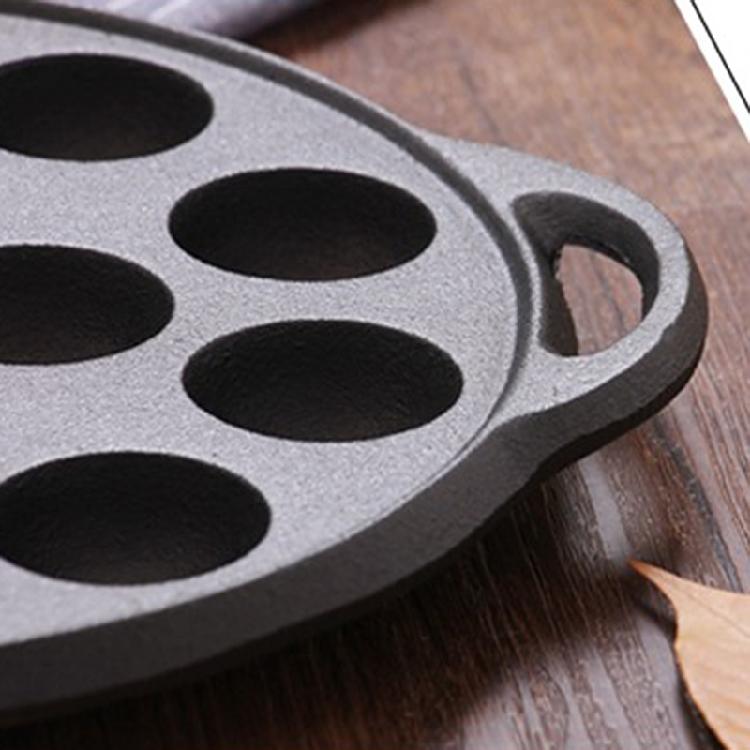Multipurpose 26x26cm Cast Iron Pancakes Pan Takoyaki Cooking Escargot Plate For Street Food Business Or Family Gathering