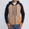 Men Hooded Jacket Autumn Winter Zip-up Hoodie Multi-Pocket Fleece Lined Sweatshirt Jacket for Daily